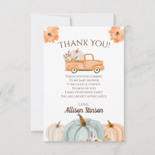 Carte De Remerciements Baby shower citrouille