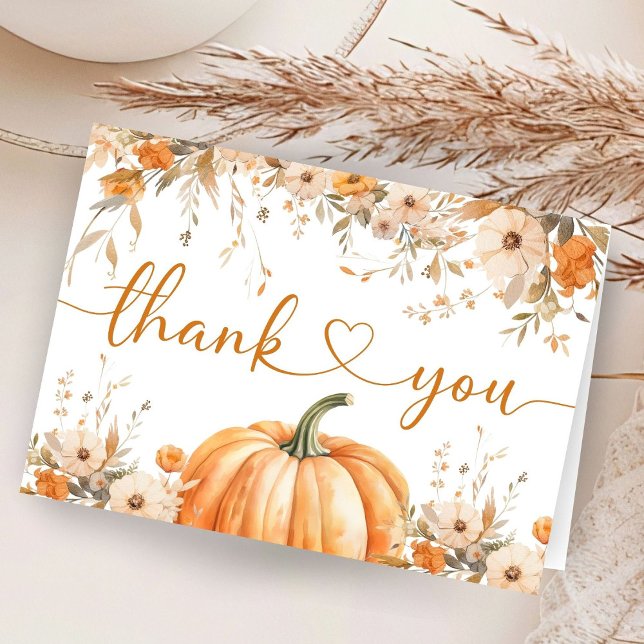 Carte De Remerciements Baby shower citrouille automne automne automne Mer (Créateur téléchargé)