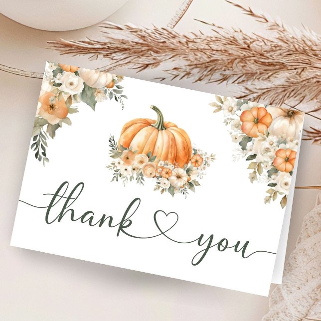 Carte De Remerciements Baby shower citrouille automne automne automne Mer (Créateur téléchargé)