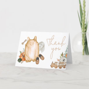 Carte De Remerciements Baby shower Citrouille d'automne Vêtements de bébé