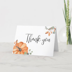 Carte De Remerciements Baby shower Citrouille minimaliste