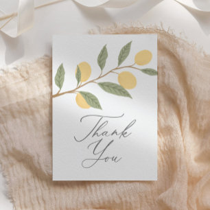 Carte De Remerciements Baby shower Citrus citron
