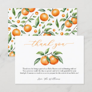 Carte De Remerciements Baby shower Citrus Orange