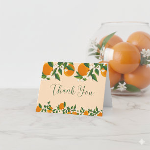 Carte De Remerciements Baby shower Clementine Orange Little Cutie