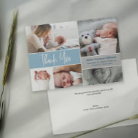Baby Shower Collage de photos avec lettrage bleu