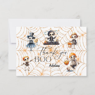 Carte De Remerciements Baby shower Costume Halloween Boo Skeletons Éffray