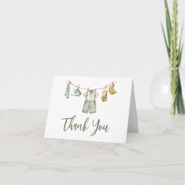 Carte De Remerciements Baby shower cultivé localement (Devant)