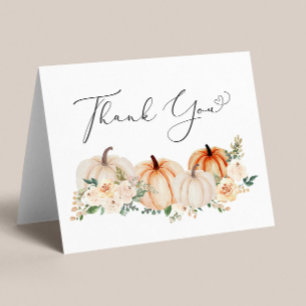 Carte De Remerciements Baby shower d'aquarelle citrouille