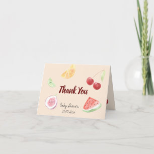 Carte De Remerciements Baby shower d'aquarelle moderne neutre pour les ho
