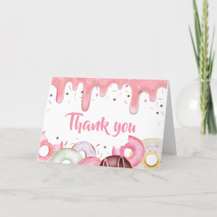 Carte De Remerciements Baby shower d'arrosage des beignes et des plongeur