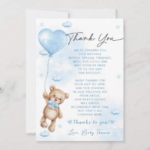 Carte De Remerciements Baby shower d'attente avant