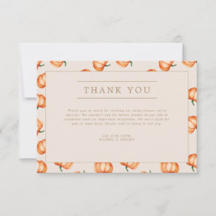 Carte De Remerciements Baby shower d'automne citrouille Motif  