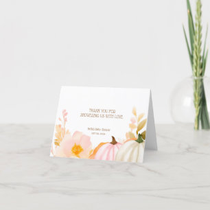 Carte De Remerciements Baby shower d'automne Citrouille rose