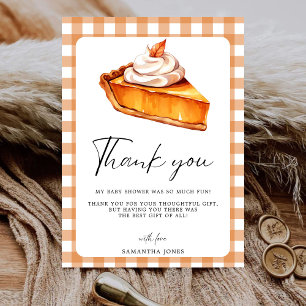 Carte De Remerciements Baby shower d'automne du Citrouille Cutie Pie En v