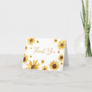 Carte De Remerciements Baby shower d'automne du tournesol