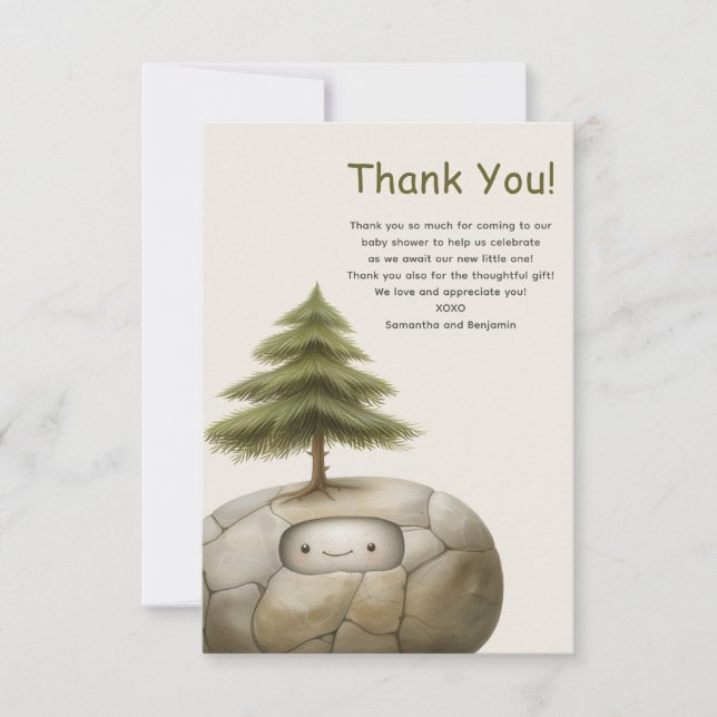 Carte De Remerciements Baby shower d'aventurier Woodland (Devant)