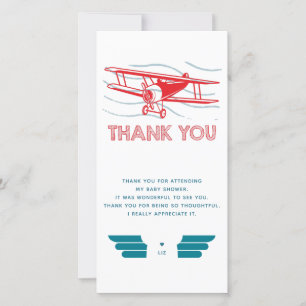 Carte De Remerciements Baby shower d'avion