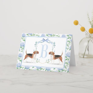 Carte De Remerciements Baby shower de Beagle du garçon bleu du sud de Pre