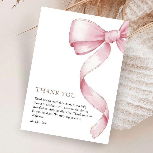 Carte De Remerciements Baby shower de boule rose (Créateur téléchargé)