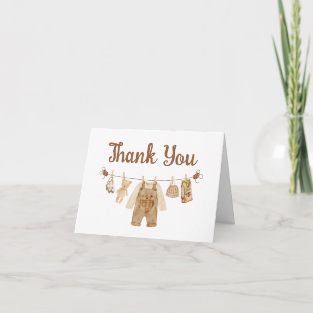 Carte De Remerciements Baby shower de brassage de café (Devant)