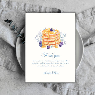 Carte De Remerciements Baby shower de brunch au bleuet bleu floral