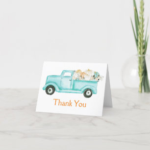 Carte De Remerciements Baby shower de camion Mint Little Citrouille Photo