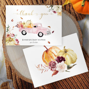 Carte De Remerciements Baby shower de camion Vintage Little Citrouille Fa
