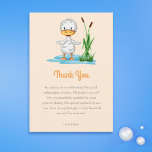 Carte De Remerciements Baby shower de canard neutre pour les hommes