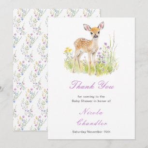 Carte De Remerciements Baby shower de cerfs de printemps