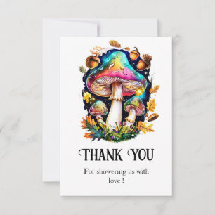 Carte De Remerciements Baby shower de champignons de forêt enchantés