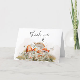 Carte De Remerciements Baby shower de champignons de forêt enchantés