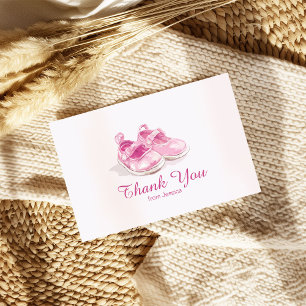 Carte De Remerciements Baby shower de chaussures roses