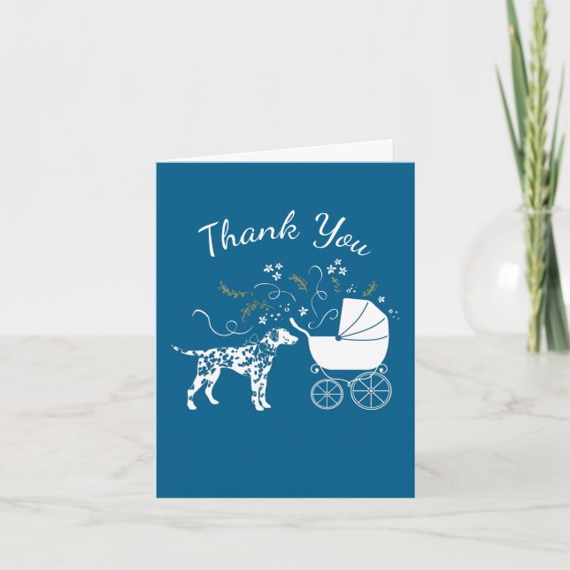 Carte De Remerciements Baby shower de Chien Dalmatien Chien Chien Chien C (Devant)