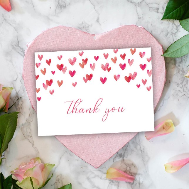 Carte De Remerciements Baby shower de coeur doux (Créateur téléchargé)