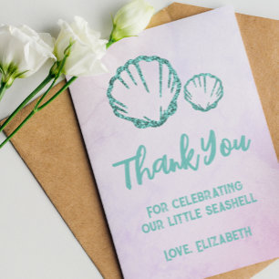 Carte De Remerciements Baby shower de coquillage