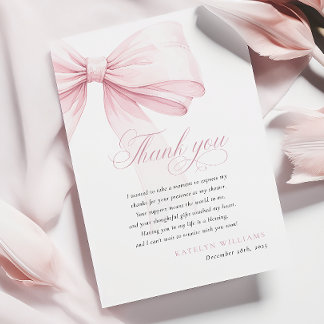 Carte De Remerciements Baby shower de cou rose fille