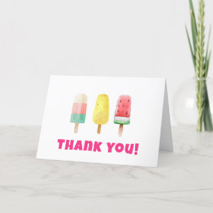 Carte De Remerciements Baby shower de crème glacée Popcicle été moderne