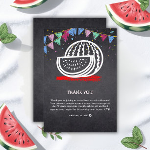 Carte De Remerciements Baby shower de dessin Chalkboard Watermelon