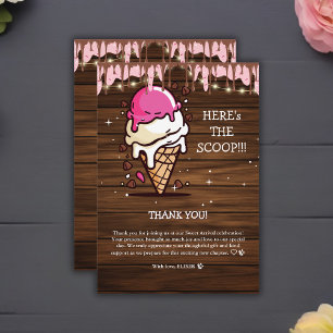Carte De Remerciements Baby shower de dessin Rustique moderne de crème gl