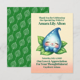 Carte De Remerciements Baby shower de goutte-à-goutte pour bébé couché mo