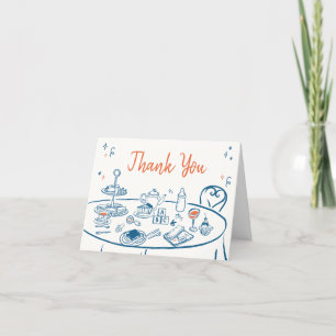 Carte De Remerciements Baby shower de la fête à main