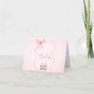 Carte De Remerciements Baby shower de la fraise, de l'oie, des points du 