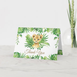 Carte De Remerciements Baby shower de la jungle tropicale du Lion Club 