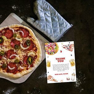 Carte De Remerciements Baby shower de la loupe de bière italienne Mama Mi