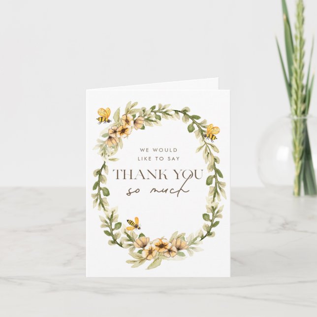 Carte De Remerciements Baby shower de la Mama to Bee Spring (Devant)
