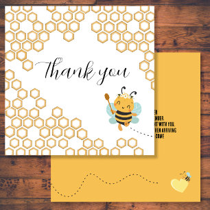 Carte De Remerciements Baby Shower de la ruche de Bumblebee mère bébé car