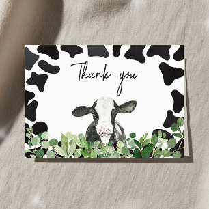 Carte De Remerciements Baby shower de la vache verte