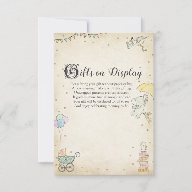 Carte De Remerciements Baby shower de livre d'histoire cadeaux sur écran (Devant)