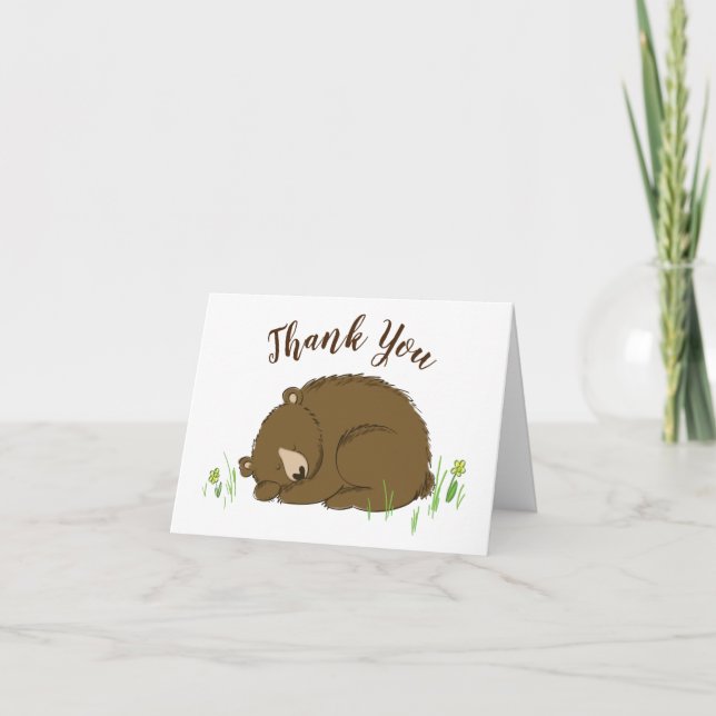 Carte De Remerciements Baby shower de l'ours (Devant)