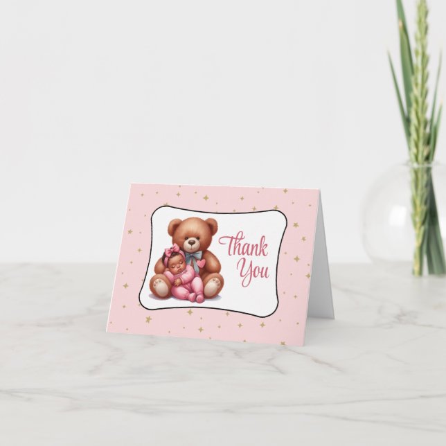 Carte De Remerciements Baby shower de l'ours de rêve (Devant)